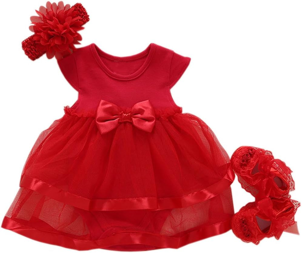 Baby Girls Clothes Dress Flowers Romper Sets Infant Tutu Bodysuit Party Outfits
