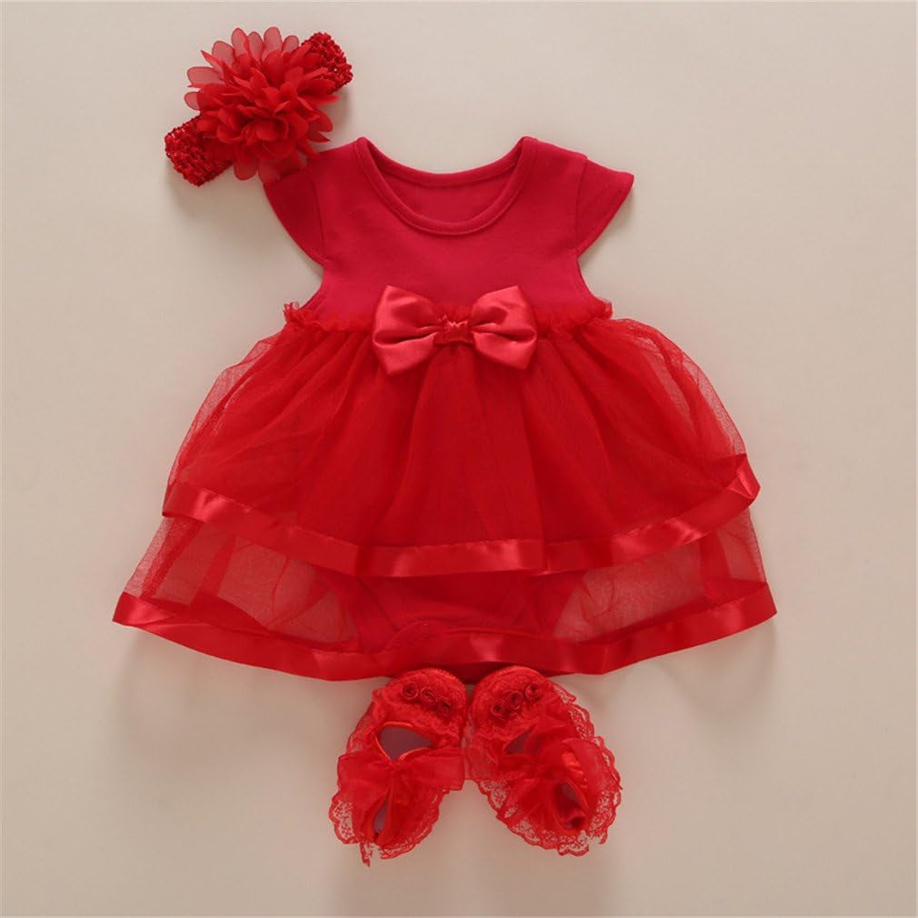 Baby Girls Clothes Dress Flowers Romper Sets Infant Tutu Bodysuit Party Outfits