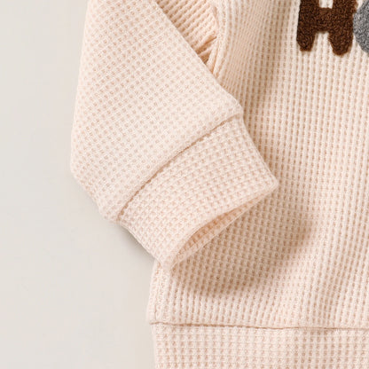 Newborn Baby Boy Girl Fall Winter Clothes Outfits Toddler Long Sleeve Sweatshirt Set,12-18M