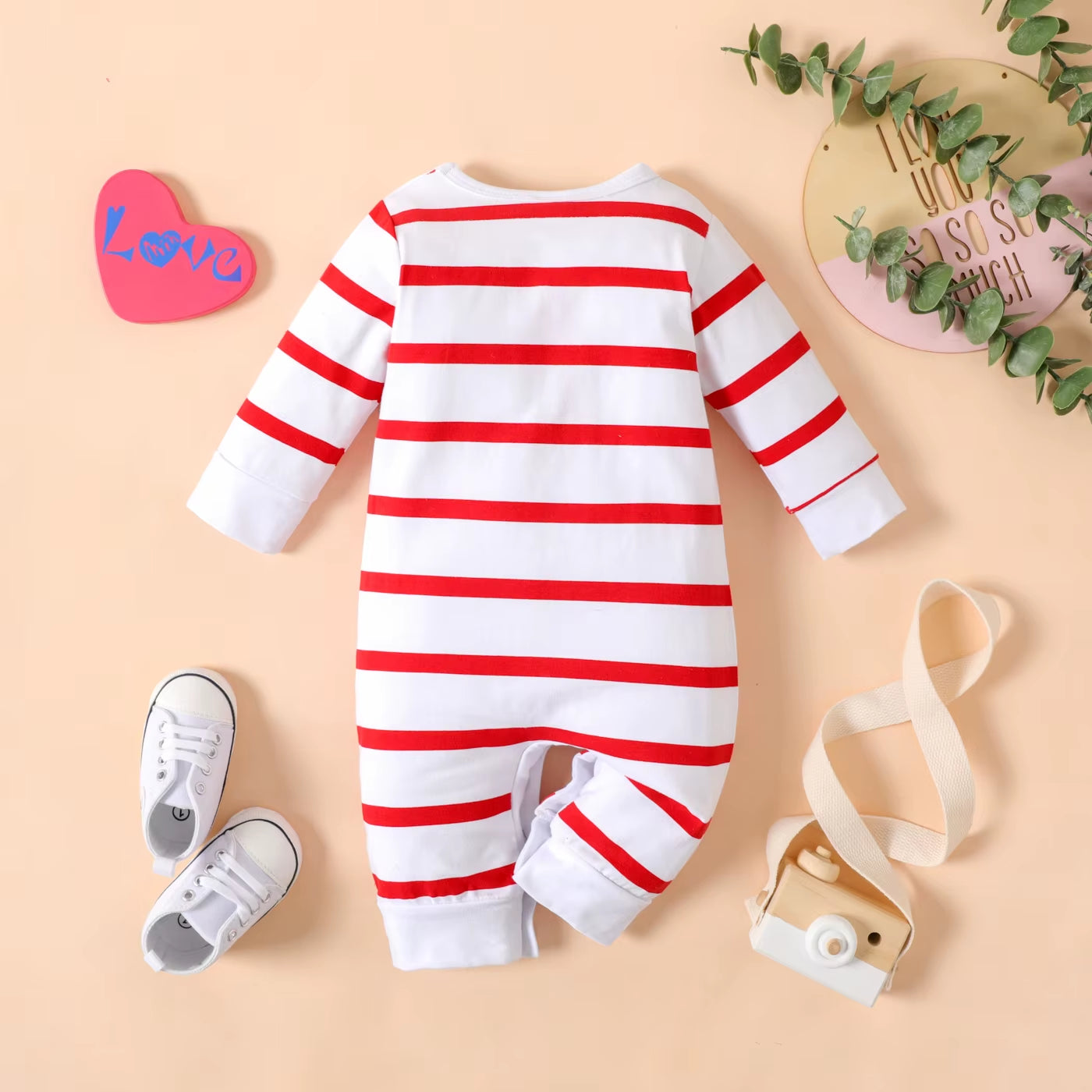 HeartWhisper – Cotton Long-Sleeve Printed Baby Jumpsuit