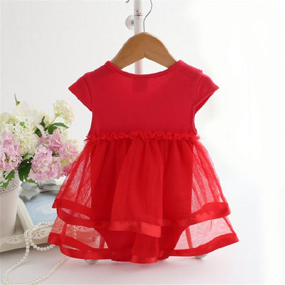 Baby Girls Clothes Dress Flowers Romper Sets Infant Tutu Bodysuit Party Outfits
