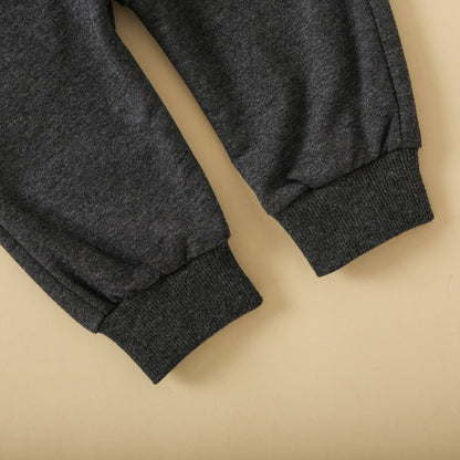 Baby Boy Outfits Toddler Boy Clothes 2T Toddler Baby Boy Fall Winter Clothes Letter Print Long Sleeve Sweatshirt Pullover Tops + Joggers Pants Outfit Set Brown 12-18 Months